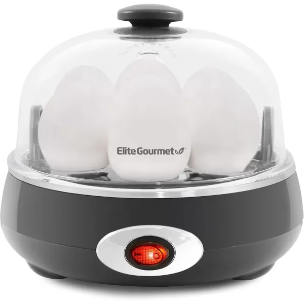 Egg Cookers Easy Electric 7 Egg Capacity Cooker, Poacher, Omelet Maker, Scrambled, Soft, Medium, Hard Boiled with Auto Shut-Off and Buzzer, BPA Free, Charcoal Grey(Charcoal Grey)