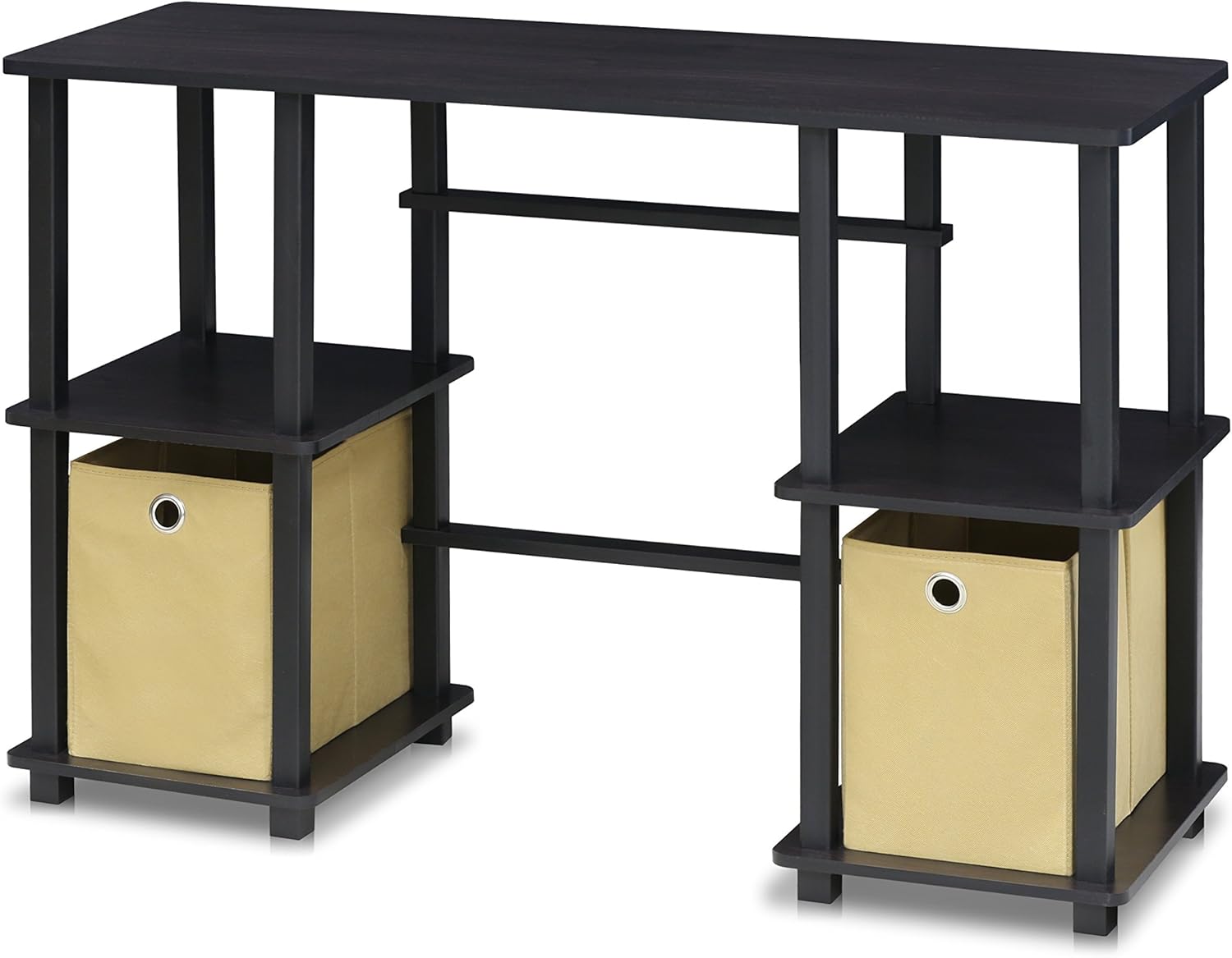 FURINNO Turn-N-Tube Computer Desk, Espresso Pack of 2