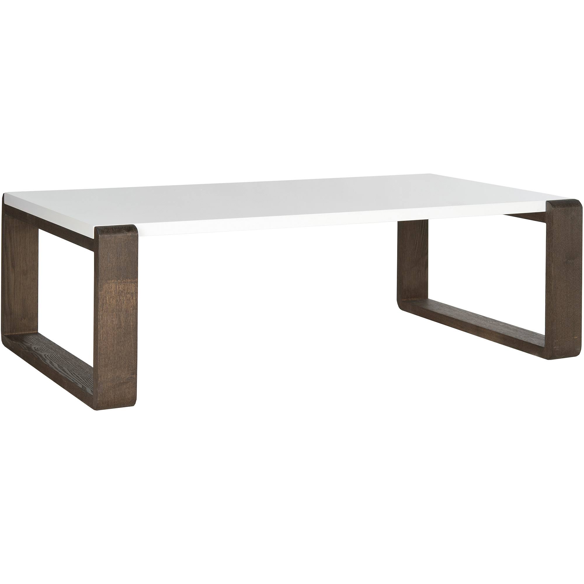 Safavieh Bartholomew Lacquer Coffee Table, White and Dark Brown