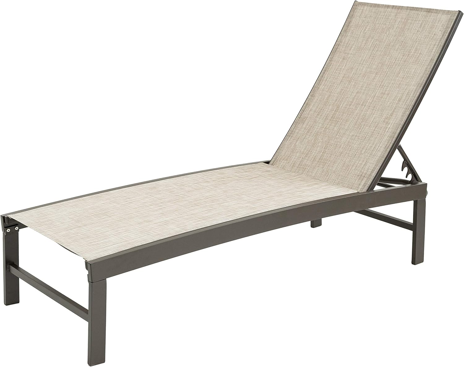 Patio Aluminum Chaise Lounge Chair, VredHom Set of 2 Outdoor Recliner Lounge Chair Sun Loungers, All Weather Chaise with 5 Adjustable Backrest and Lay Flat Positions for Garden, Balcony, Pool