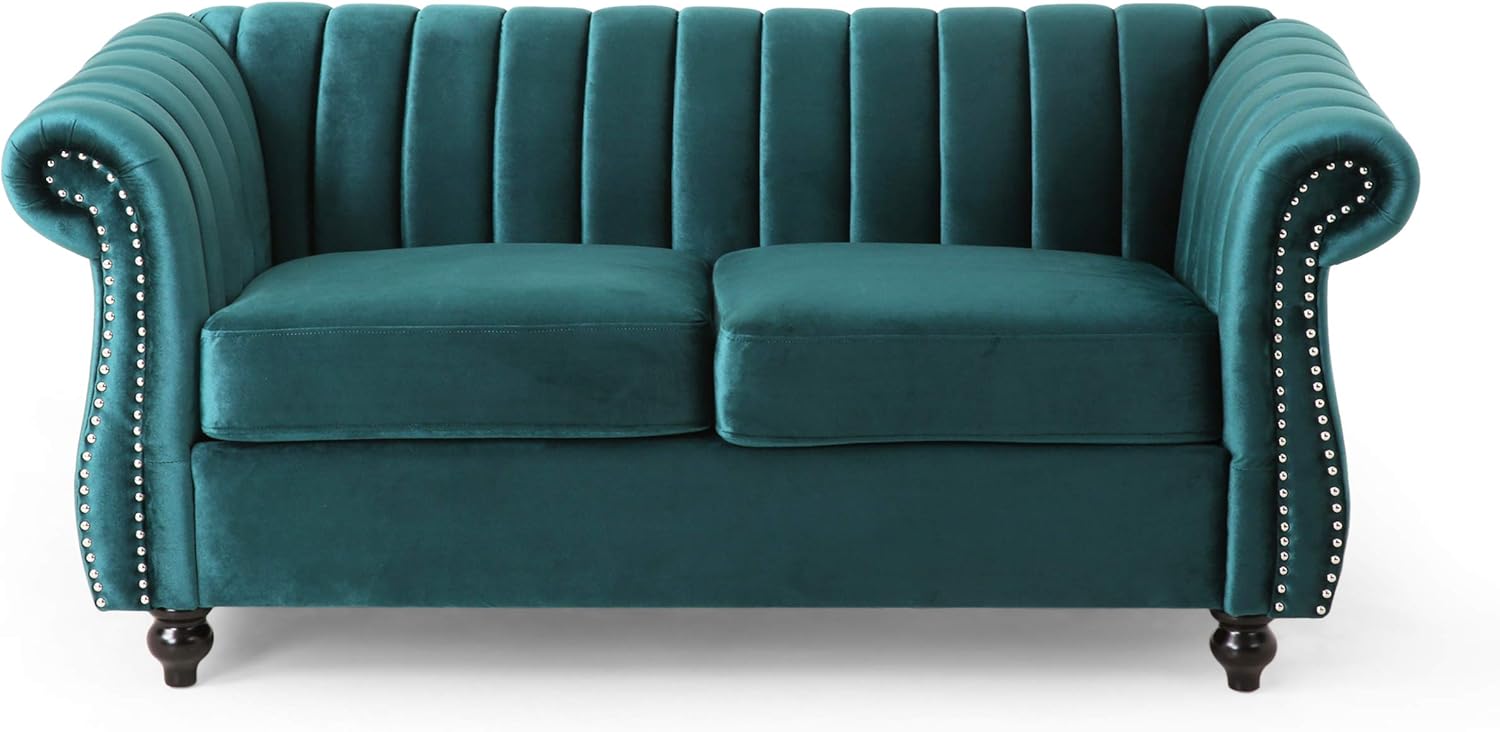 Christopher Knight Home Glenmont Love Seats, Black + Dark Brown