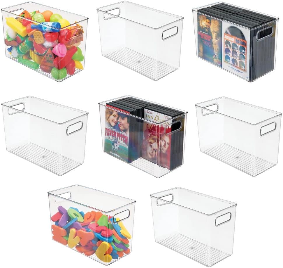 mDesign Deep Plastic Home Storage Organizer Bin for Cube Furniture Shelving in Office, Entryway, Closet, Cabinet, Bedroom, Laundry Room, Nursery, Kids Toy Room - 12