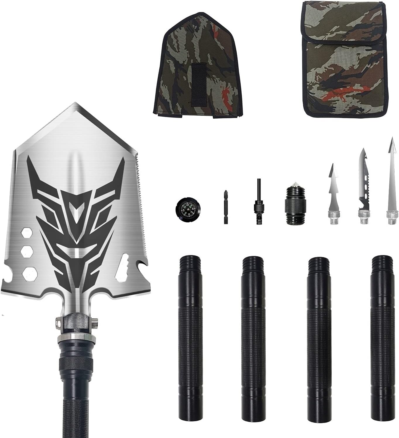 46 Inch Survival Shovel Camping Shovel Multifunctional Sets for Camping Hiking Backpacking