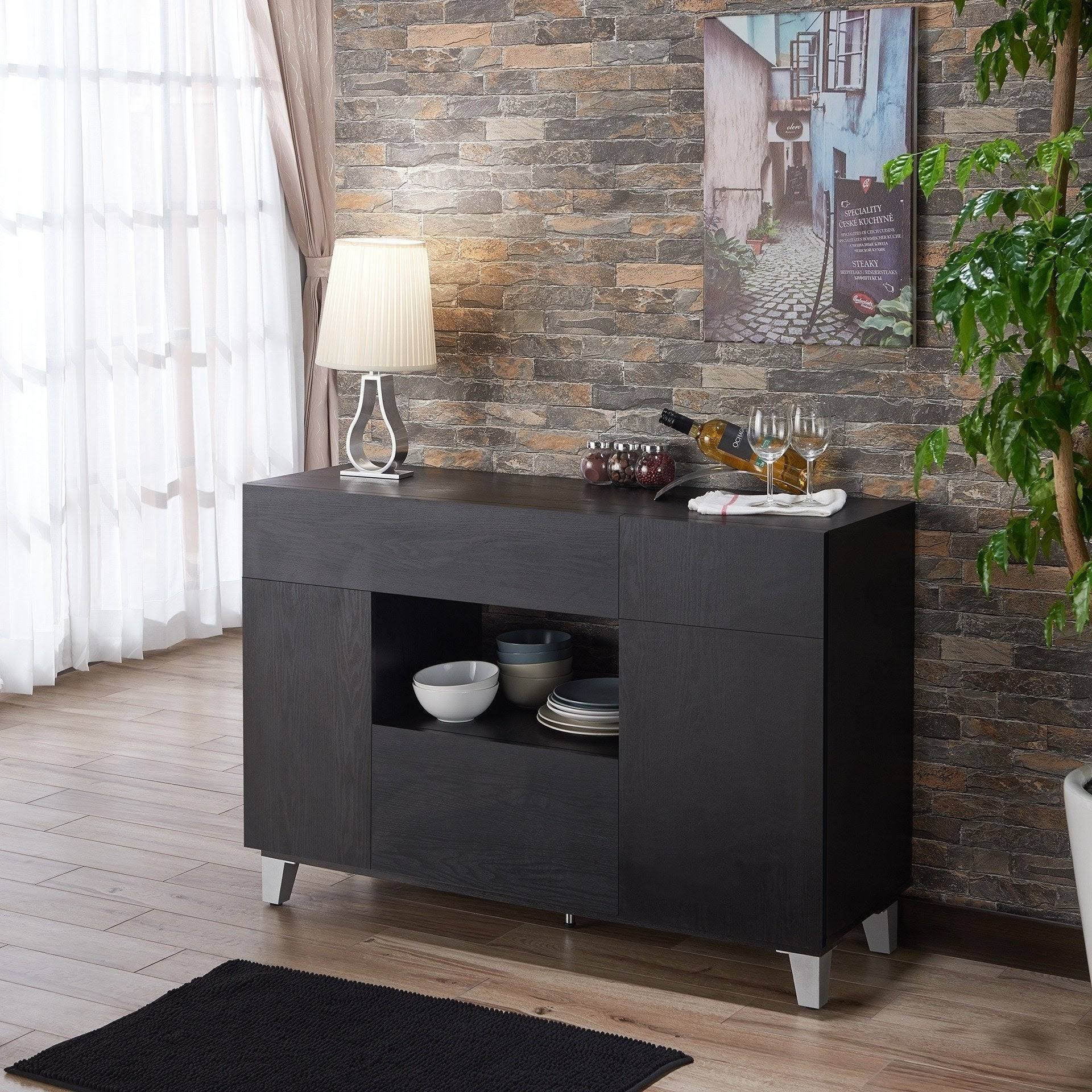 Furniture of America Ilti Contemporary Black 47-Inch Buffet Server