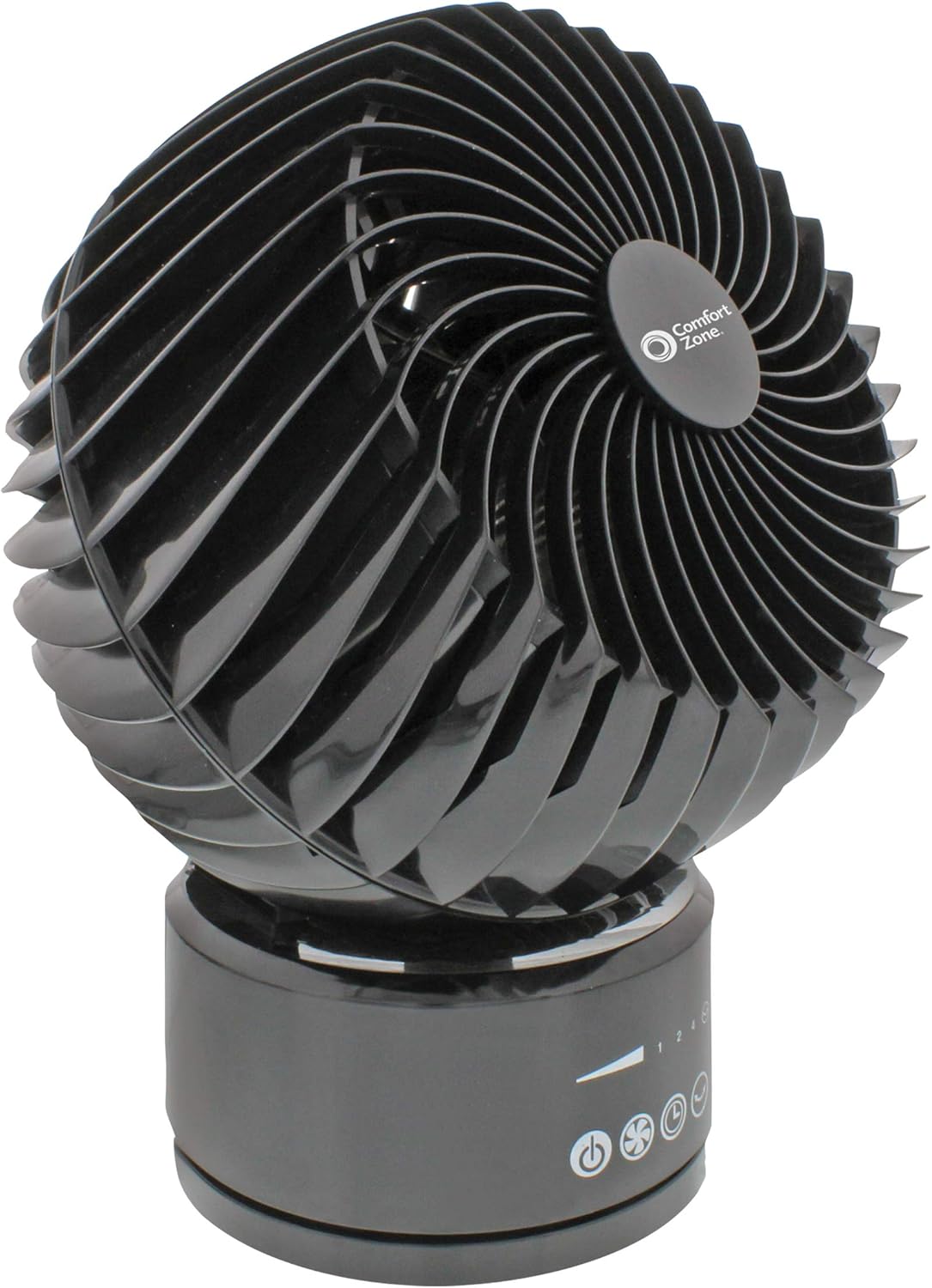 Comfort Zone CZ106RBK, 6-Inch Oscillating, Digital Touch Portable Desk Fan with Remote, Timer, and Adjustable Tilt., Black