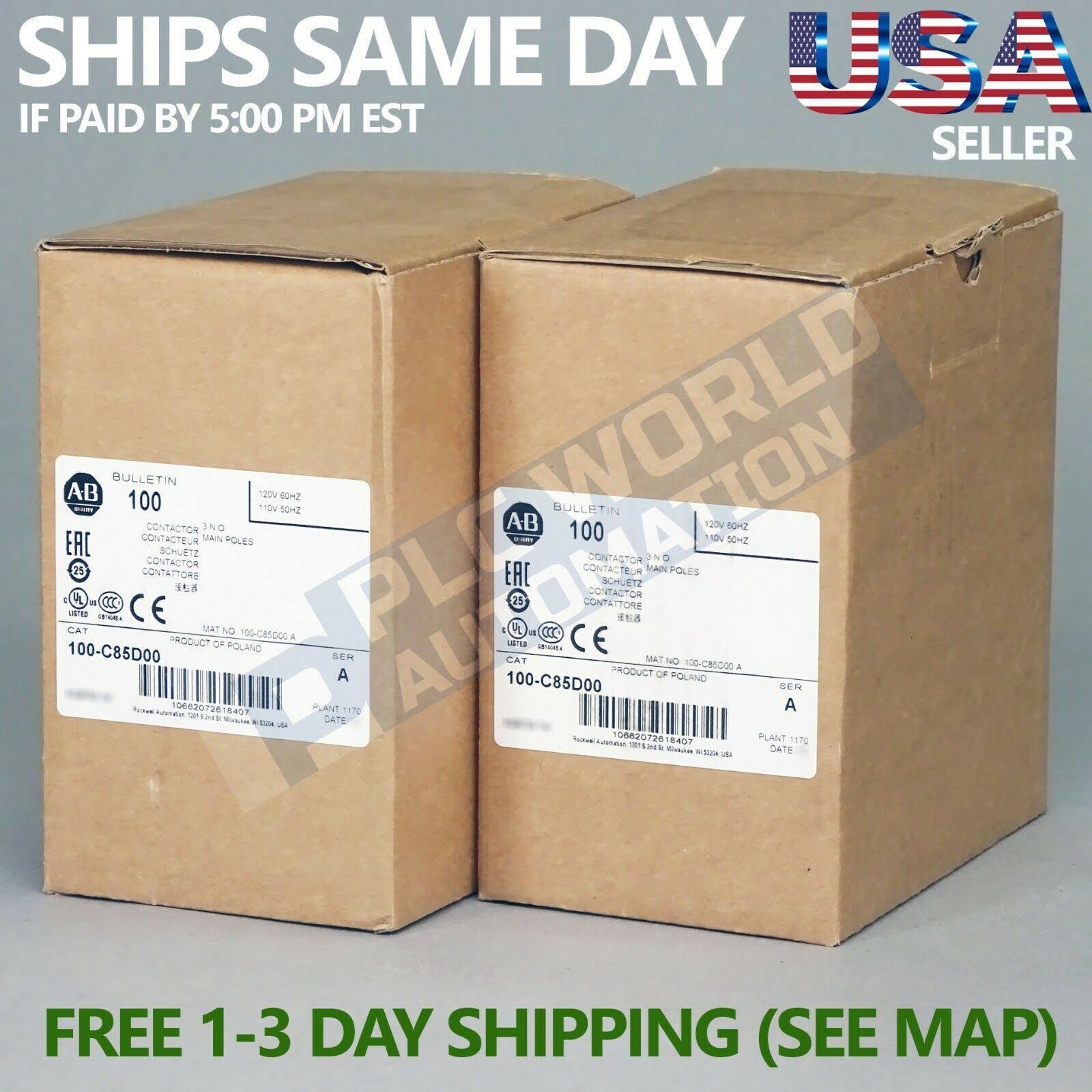 2019 *Brand New* Allen Bradley 100-C85D00 /A Contactor, 110/120 VAC, 3-P, 85A