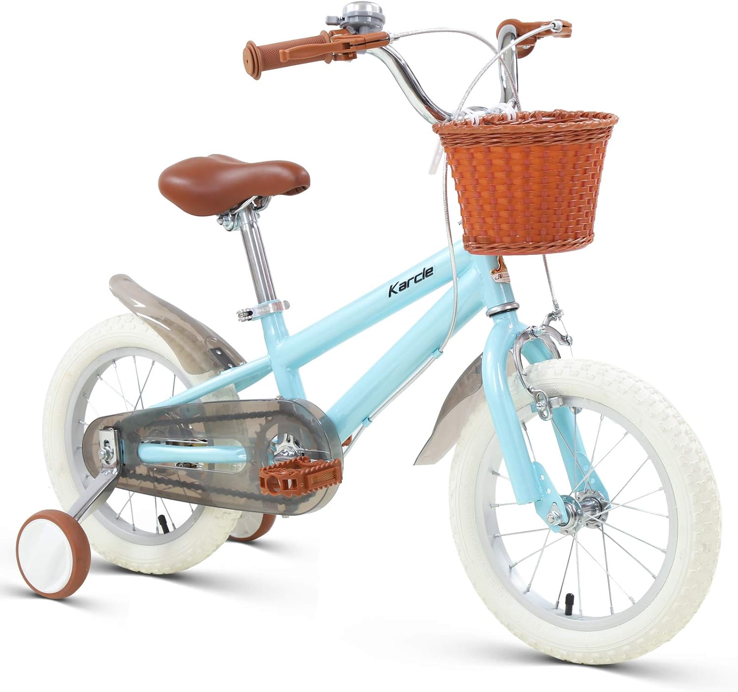 Karcle 16 inch Kids Bike Boys Girls Bicycle with Detachable Training Wheels, Child's Bike for 3-10 Years Old 35-59 inch Tall, with Front & Rear Dual Hand Brake, Children Bicycle Pink Blue