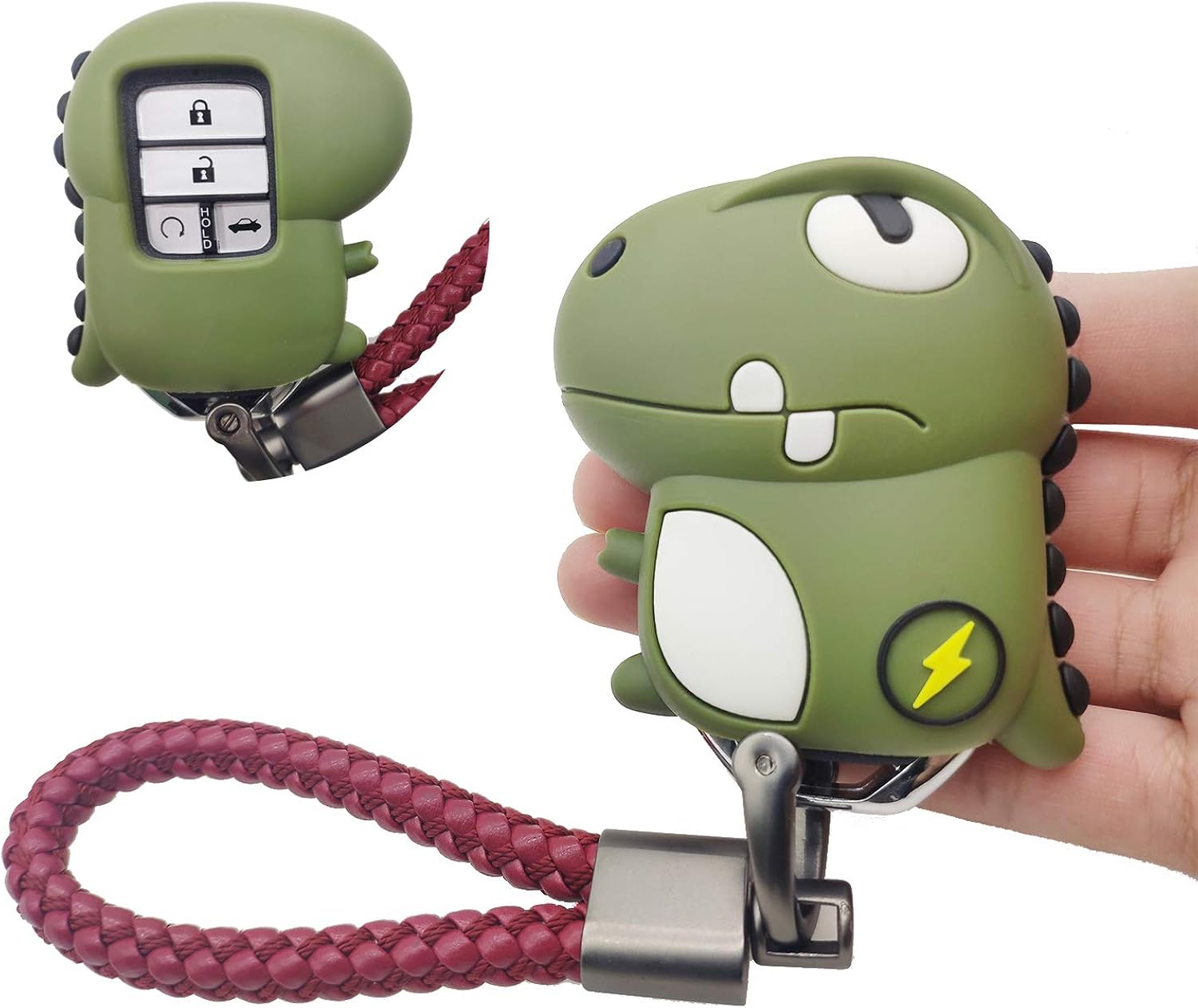 Cute Car Key Fob Cover Anti-Lost KeyChain Straps Car Key Shelf Protector for Honda 2020 2021 Accord Civic Pilot Crv Clarity