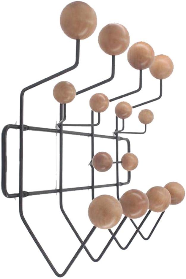 Shise SHISEDECO Classic Mid Century Hang it All Coat Rack, Modern Wall Mounted Coat Hooks with Painted Solid Wooden Balls(Multi Colors Available) (Dark Walnut)