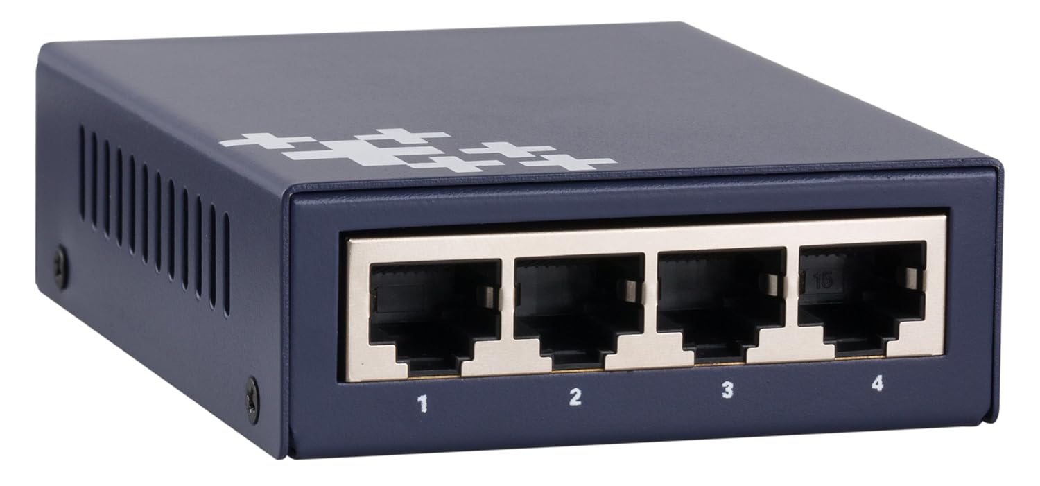 Huacomm 5-Port Smart 10/100Mbps PoE Switch with 4 PoE Ethernet Ports | IEEE 802.3af/802.3at | Sturdy Metal | Plug-and-Play | Desktop | 65W PoE Budget | Unmanaged | HC1705P Pack of 2