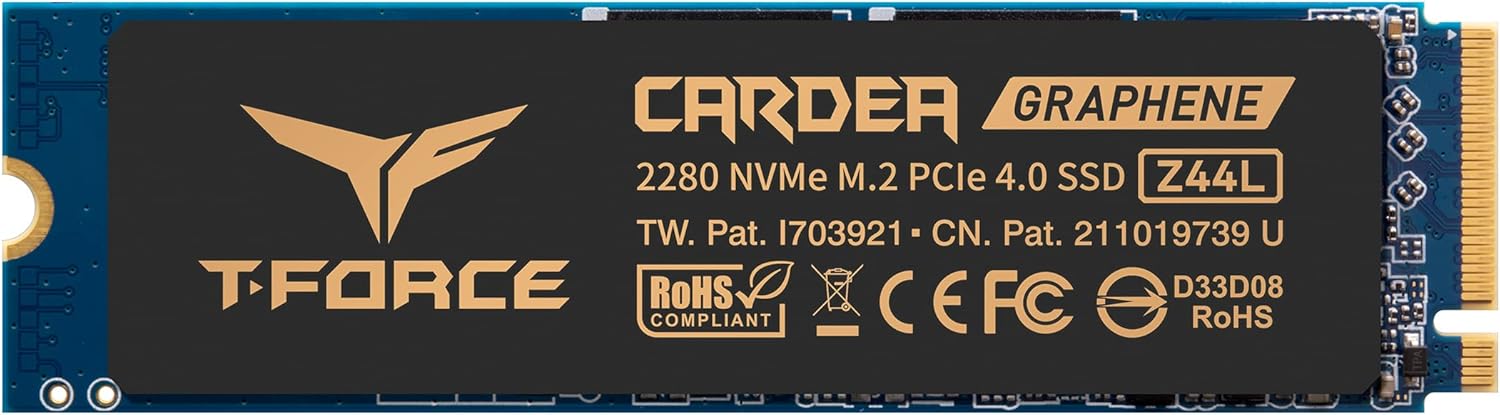 TEAMGROUP T-Force CARDEA Zero Z440 2TB DRAM SLC Cache, 3D TLC NAND, NVMe PCIe Gen4 M.2 2280 Gaming SSD Read/Write 5,000/4,400 MB/s TM8FP7002T0C311