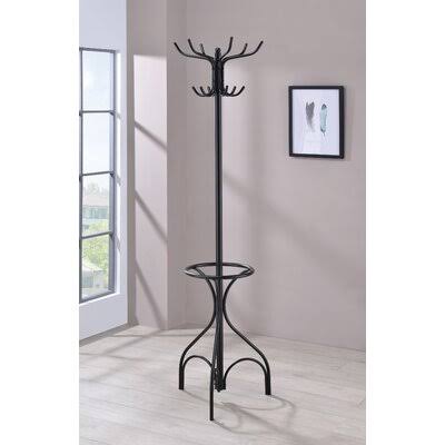 Mosier 12 - Hook Freestanding Coat Rack in Black Alcott Hill
