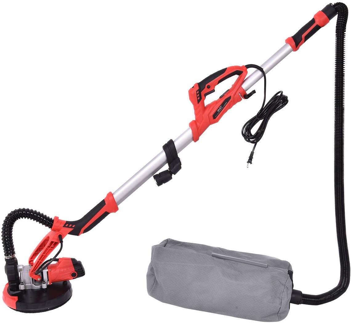Goplus 800W Electric Drywall Sander Adjustable Variable Speed w/Vacuum & LED Light Dust Collector