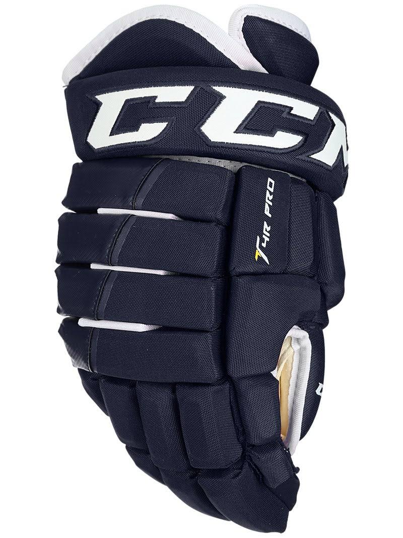 CCM Tacks 4R Pro Junior Hockey Gloves-12 inch-Navy