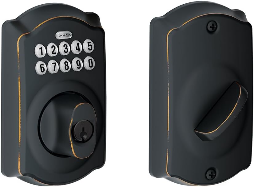 SCHLAGE BE365 CAM 622 Keypad Electronic Deadbolt, Matte Black