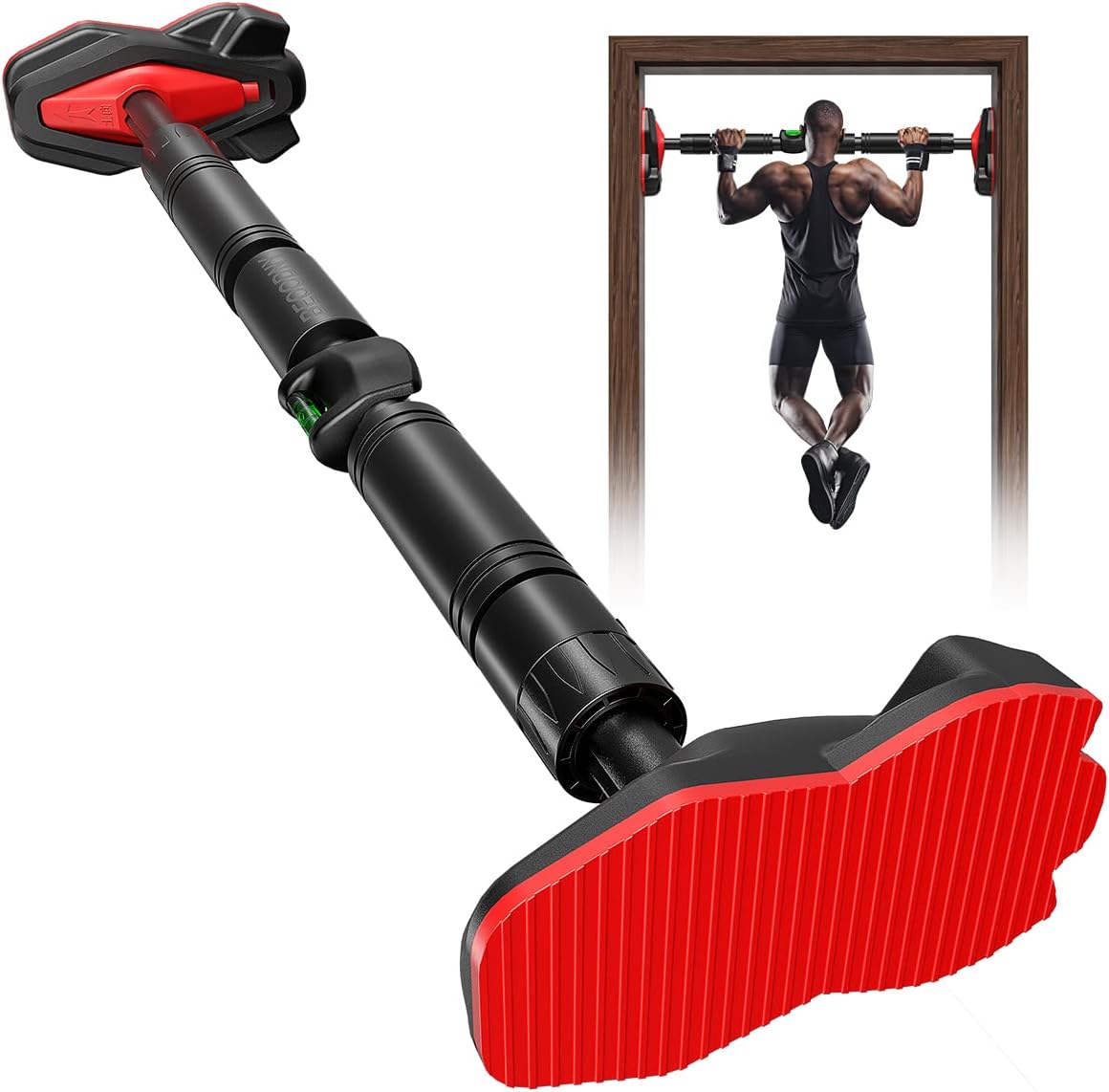 BEOODNY Pull Up Bar for Doorway, Strength Training Pull-Up Bars No Screws, Chin Up Bar for Home Gym Fitness Exercise with Level Meter, Max Load 800lbs Pack of 2