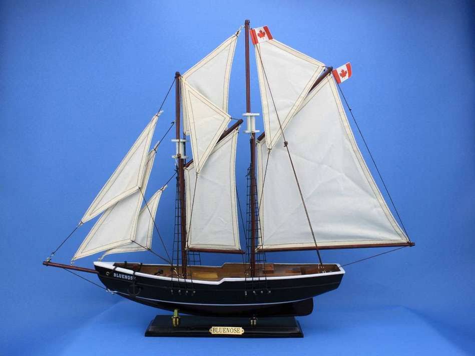 Bluenose 24x22 - Wooden Sailboat Centerpiece - Model Sailing Yacht - Scale Model