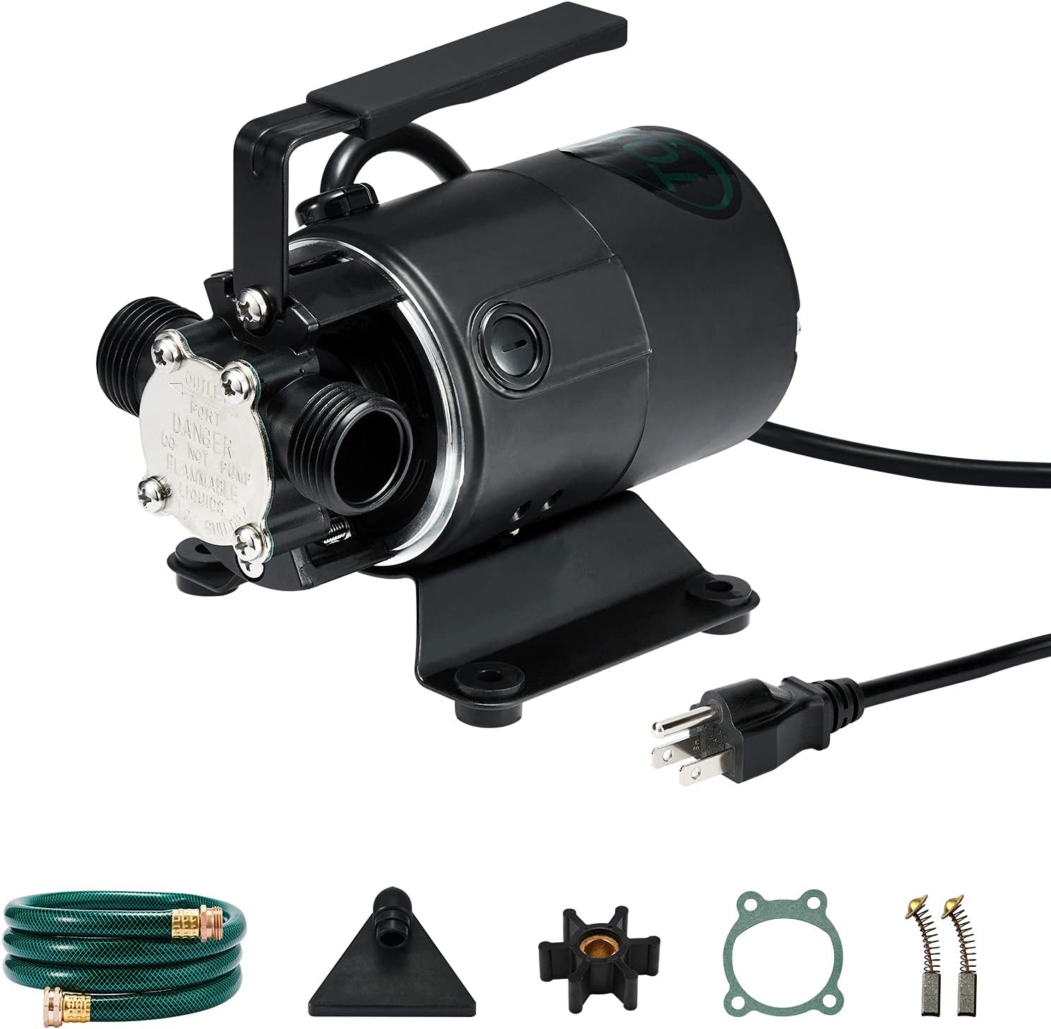 115V Water Transfer Pump 330GPH Self-Priming Pump, Portable Electric Utility Sump Pump with Suction Hose Attachment Pack of 2