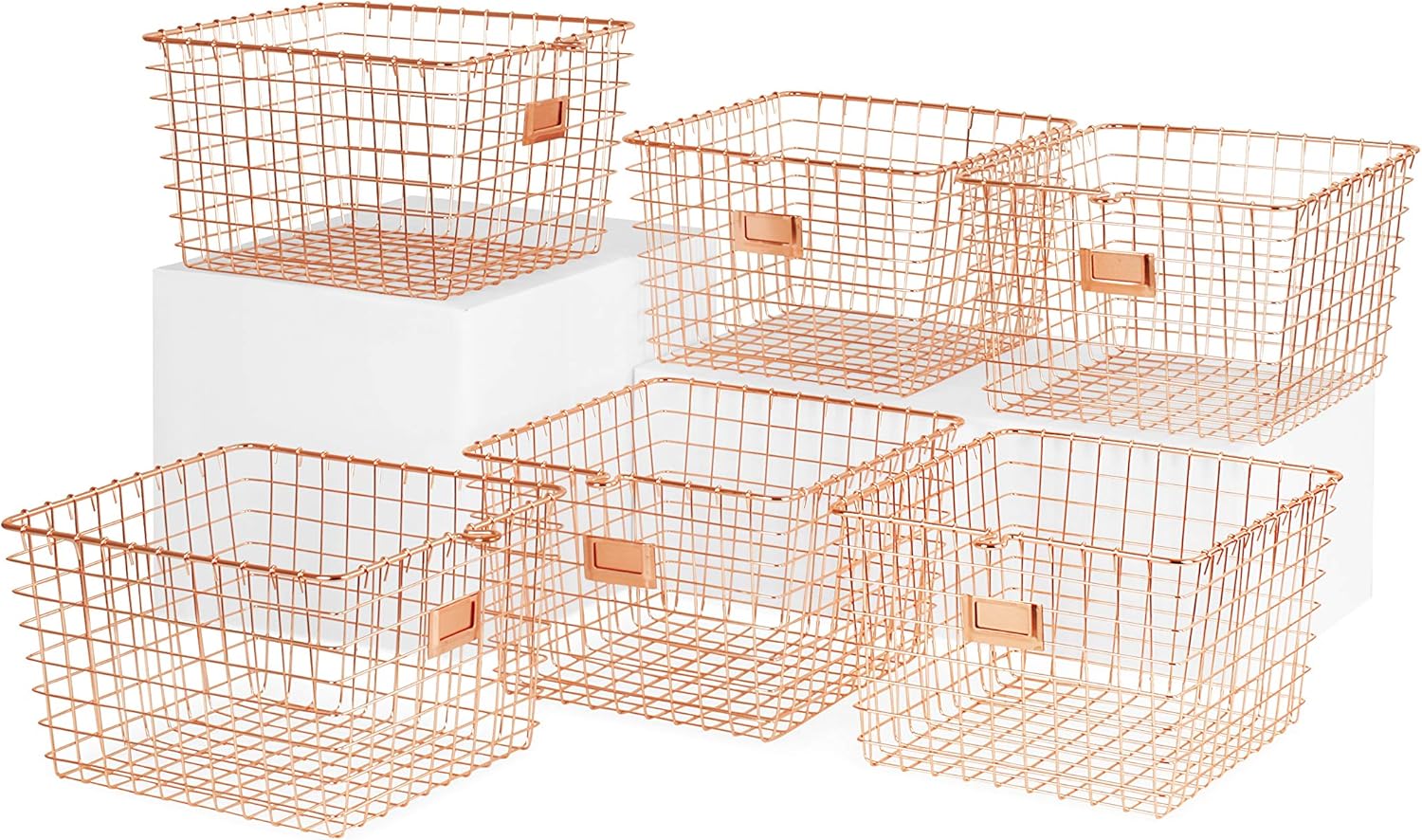 Spectrum Diversified Wire Storage Basket (6 Pack), Medium Copper Pack of 2