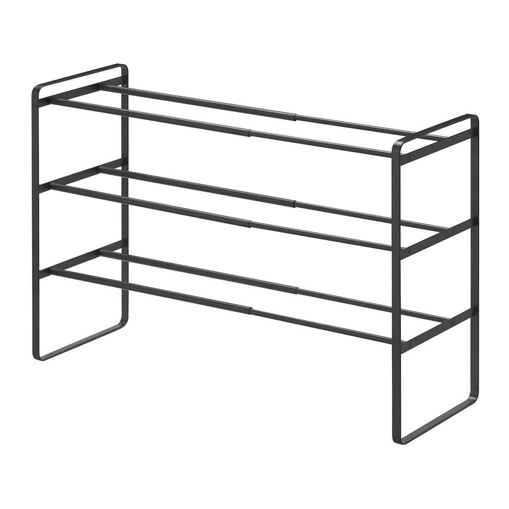 Yamazaki - Frame Three Tier Extendable Shoe Rack - Black - Black
