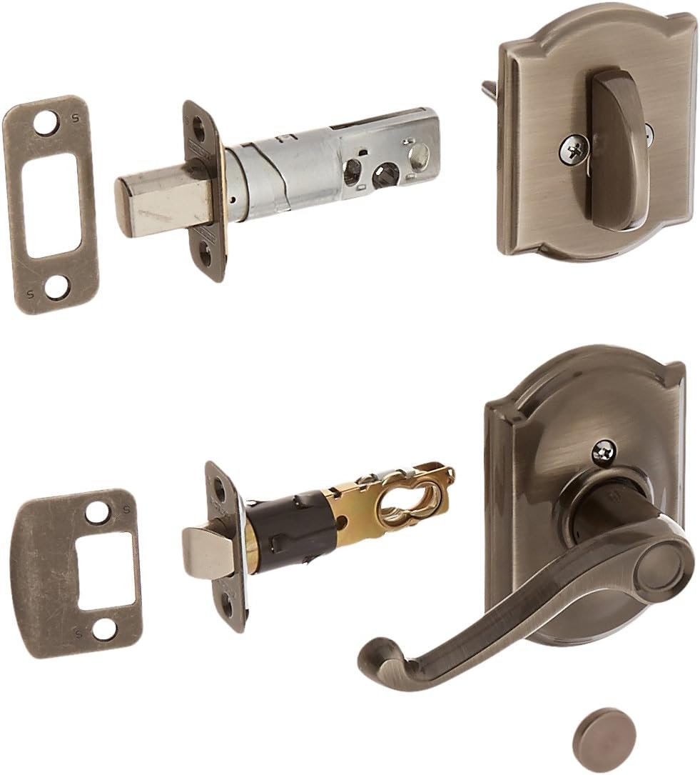 Schlage Lock Company F59FLA620CAMLH Flair Left Handed Interior Pack Lever Set with Single Cyl, Antique Pewter