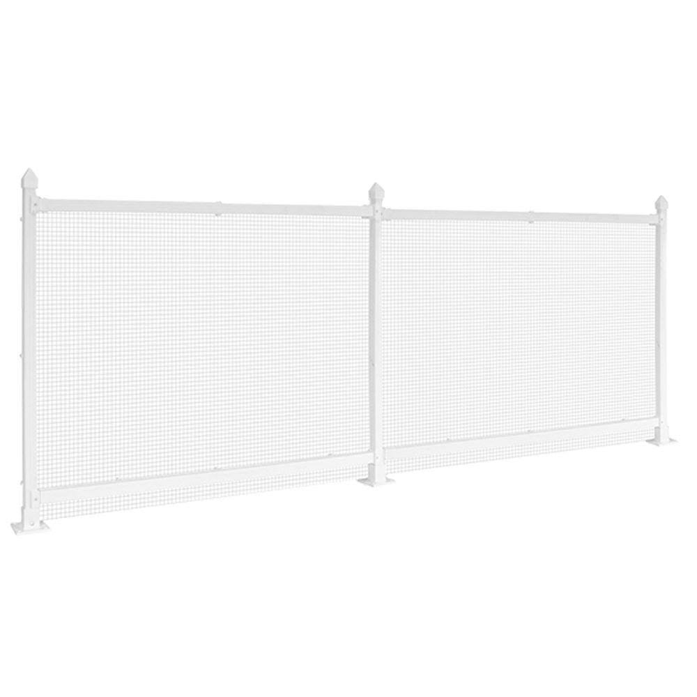 SnapFence 3 ft. x 24 ft. White Plastic Wire Mesh Fence Panel/Enclosure Kit Soft Surface