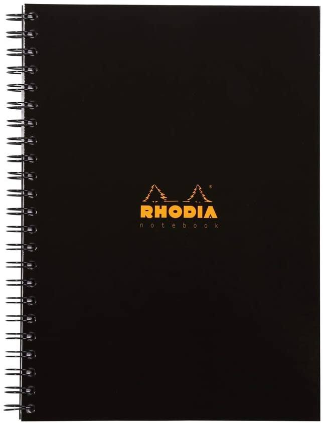Rhodia Business Book A4 Lined Hardback Wirebound Black Single