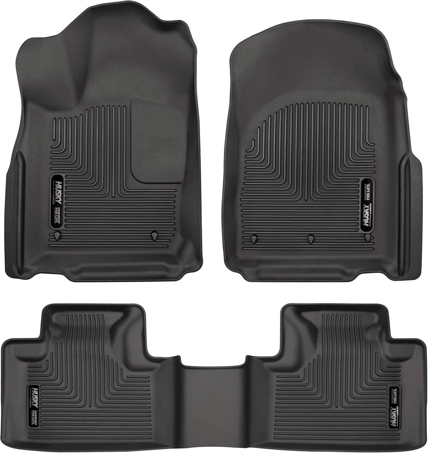Husky Liners Weatherbeater Series | Front & 2nd Seat Floor Liners - Black | 99151 | Fits 2016-2021 Dodge Durango/Jeep Grand Cherokee 3 Pcs