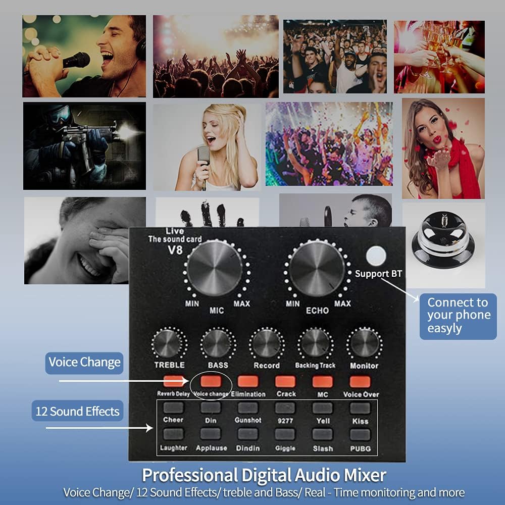 Podcast Equipment Bundle, with Professional Cardioid Pickup Podcast Microphone (120kHz/24 bit) and Mixing Board, Compatible with PC/Laptop/Smartphone, is Prefect for Streaming/Podcasting/Gaming… Pack of 2