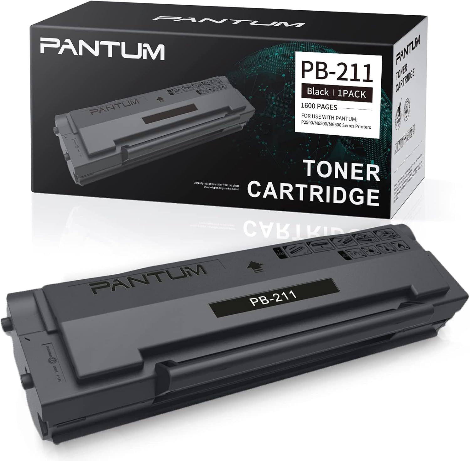 Pantum PB-211 Black Toner Cartridge Compatible with Pantum P2200, P2500W, P2502W, M6500NW, M6550NW, M6552NW, M6600NW, M6602NW Series, Yeilds up to 1600 Pages