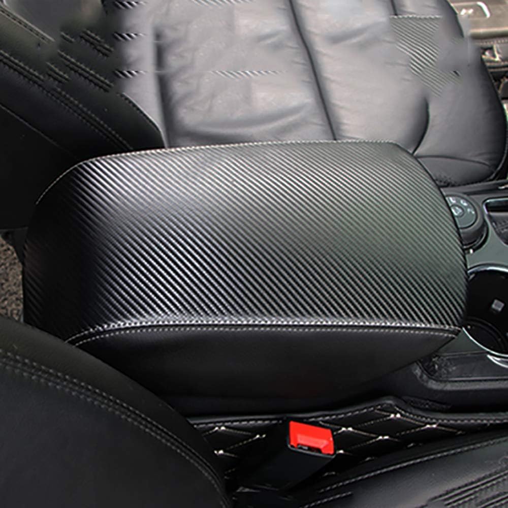 Bwen Car Center Armrest Cover, Black Leather Center Console Armrest Covers Saver Fit For Ford Explorer 2013 2014 2015 2016 2017 2018 2019