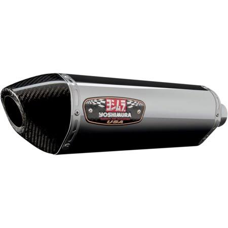 Yoshimura 1418040520 R-77 Race Series 3/4 Exhaust - Stainless Steel Muffler - Carbon Fiber End Cap, Silver