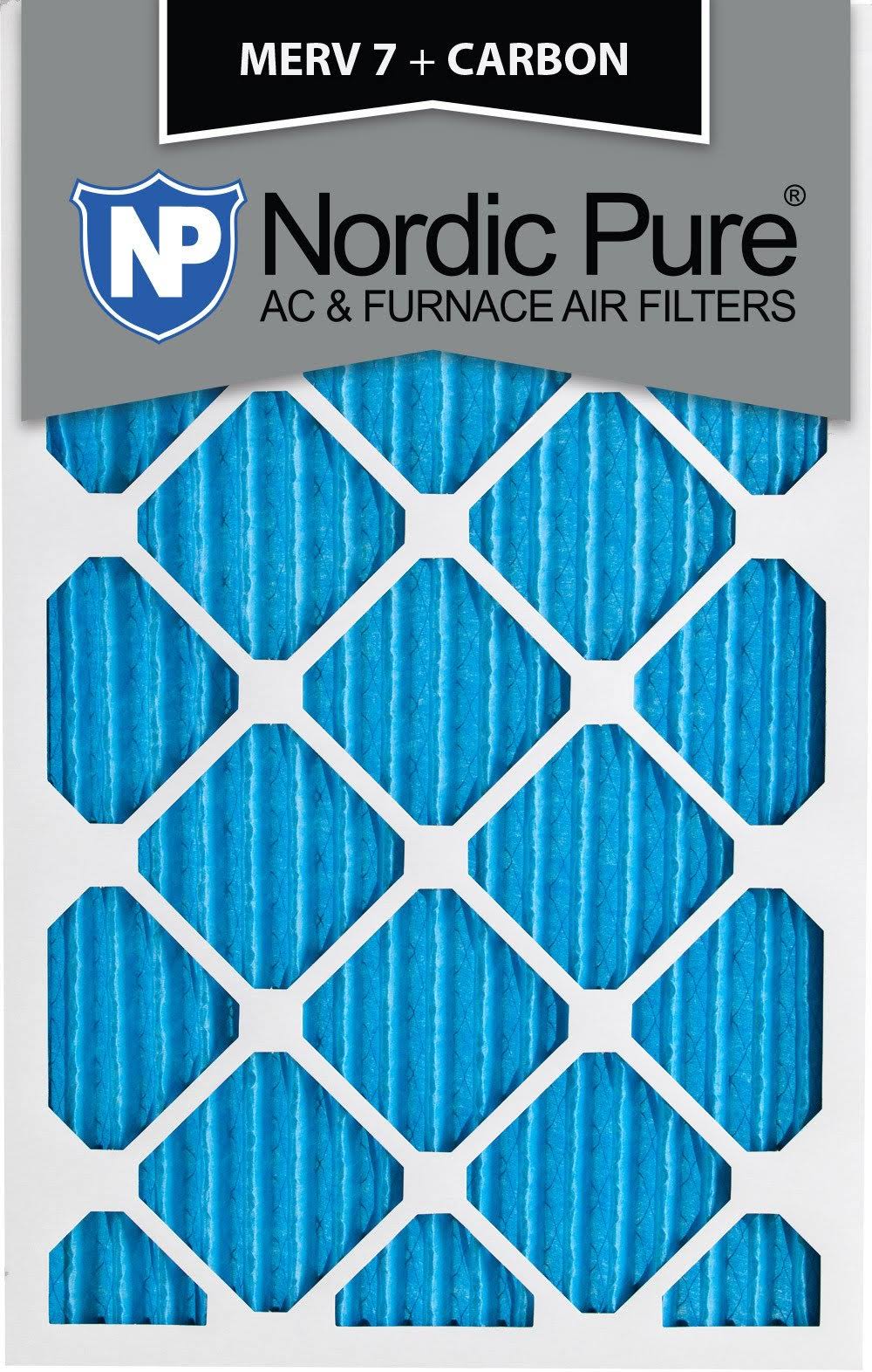 Nordic Pure 12x24x1 MERV 7 Plus Carbon AC Furnace Air Filters, Qty 6