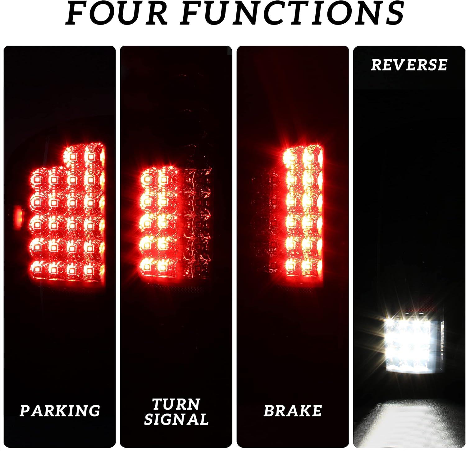 LED Tail Lights for Dodge RAM 1500 02-06 / 2500 3500 03-06, KEWISAUTO New Upgrade Black LED Taillights Rear Brake Stop Lamps for Dodge Ram 1500 2002-2006 / Ram 2500 3500 2003-2006 Accessories (2PCS)