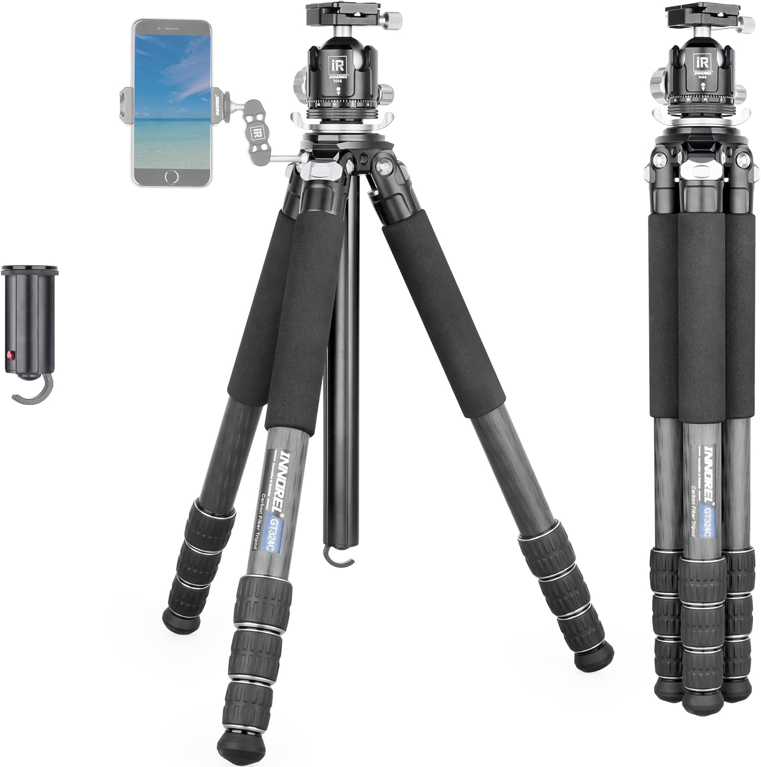 Carbon Fiber Tripod-INNOREL GT284C Professional Compact Tripod for DSLR Camera Heavy Duty Stand with Low Gravity Center Ball Head Special-Shaped Center Column 1.14in/29mm Tube Max Load 44lbs/20kg