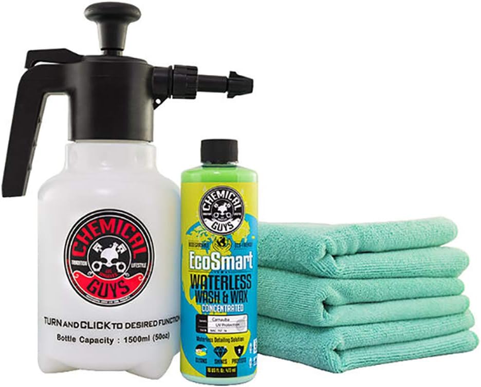 Chemical Guys HOL401 Eco Friendly Drought, Buster Waterless Car Wash & Wax Kit, 5 Items Pack of 2