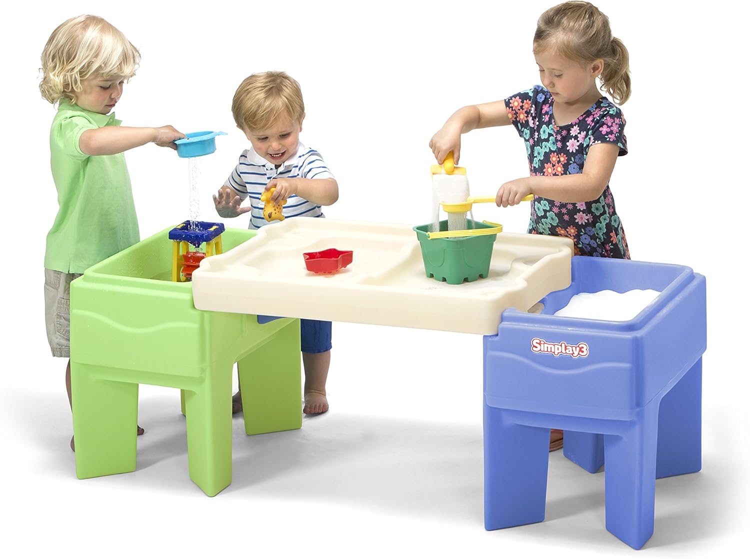 Simplay3 Kids Indoor Outdoor Sand and Water Activity Table with Storage