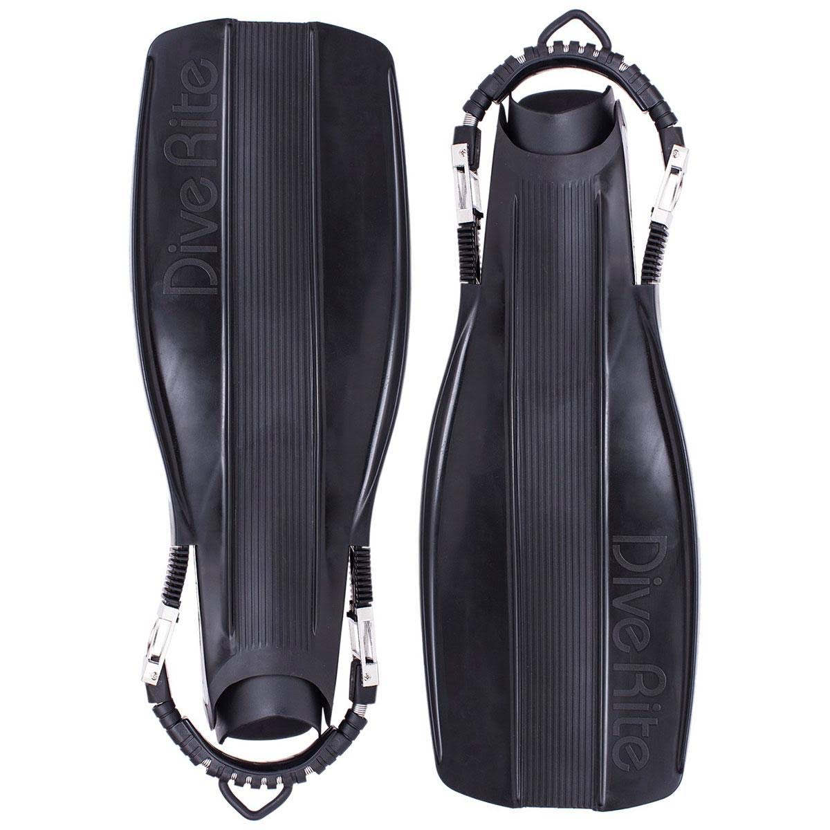 Dive Rite XT Fins with Swivel Stainless Steel Spring Straps Black Small