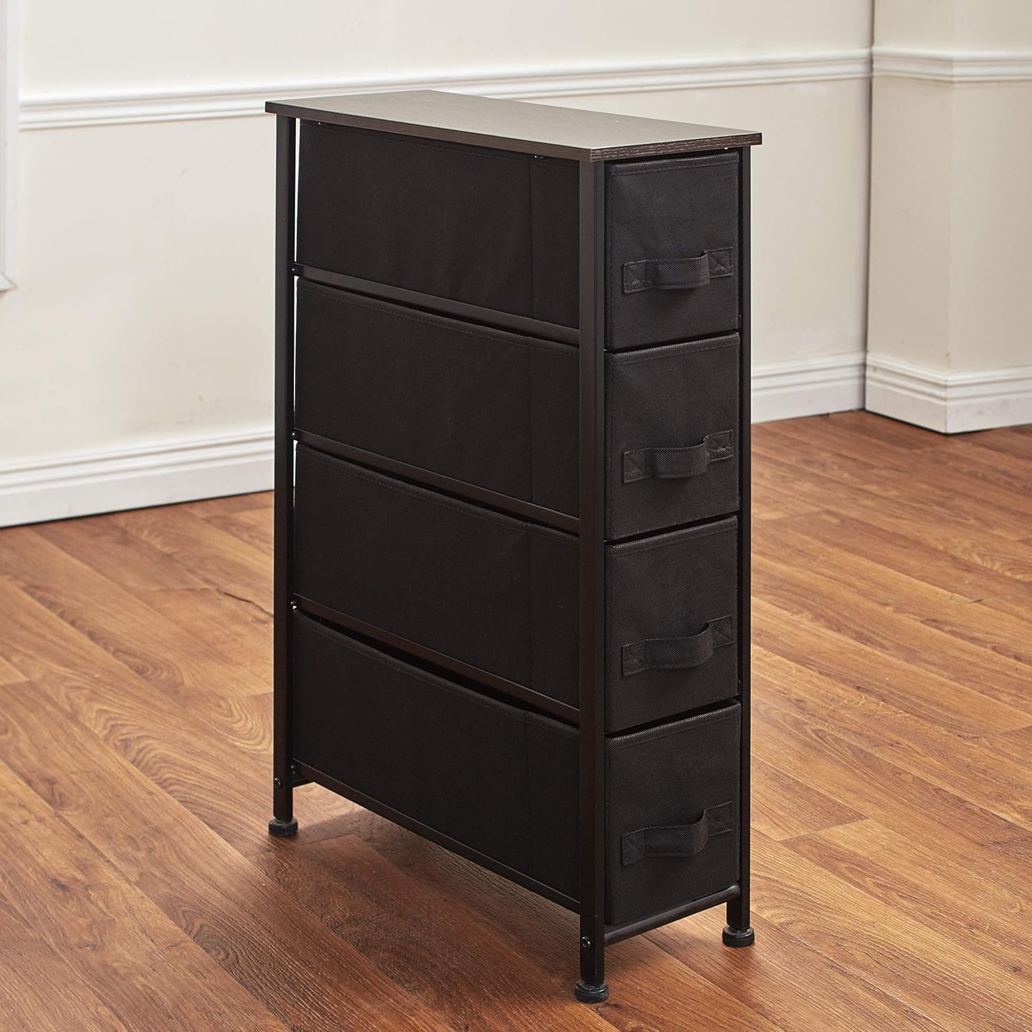 Slim and Space Saving Design 4-Drawer Cabinet - White Pack of 2