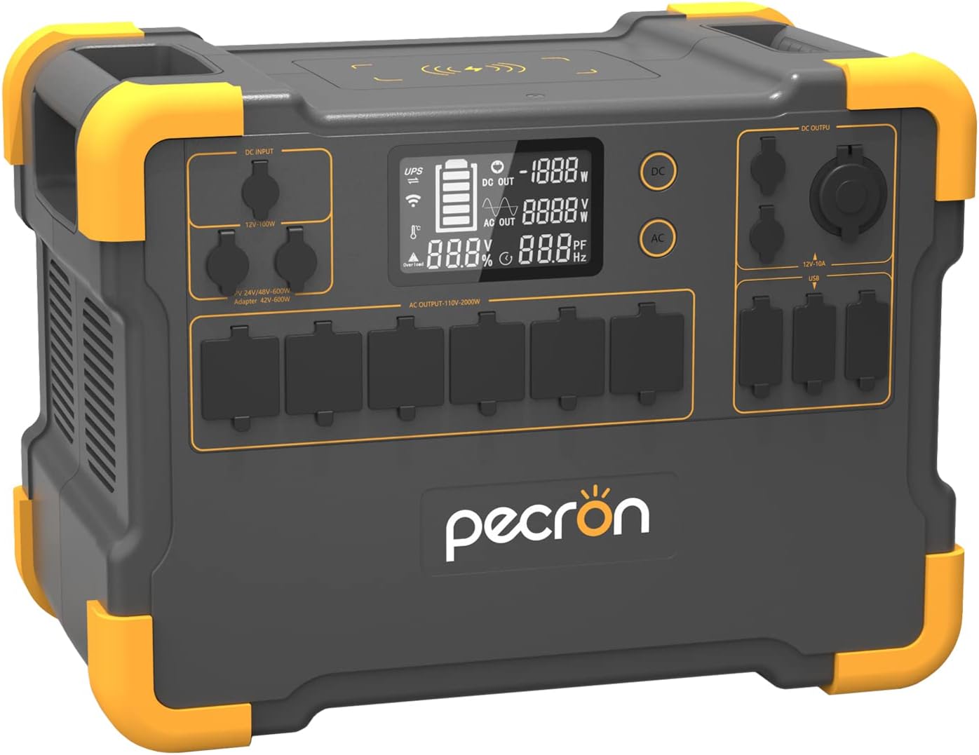 pecron E3000 Portable Power Station,3108Wh Portable Solar Generator with 6X110V/2000W AC Outlets 1200W Max Solar Input Backup Power for Outdoors Camping Fishing Emergency