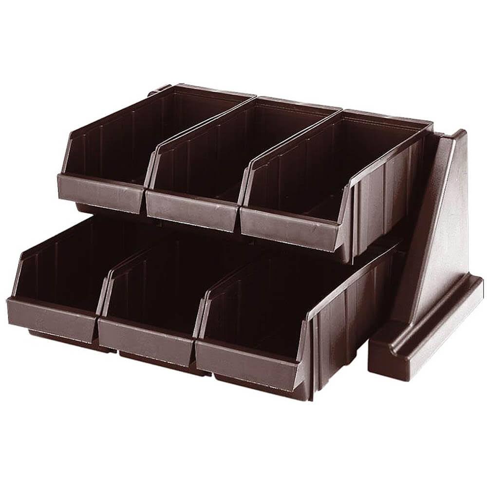 Cambro 6RS6131 Versa Dark Brown 6-Bin Organizer Rack