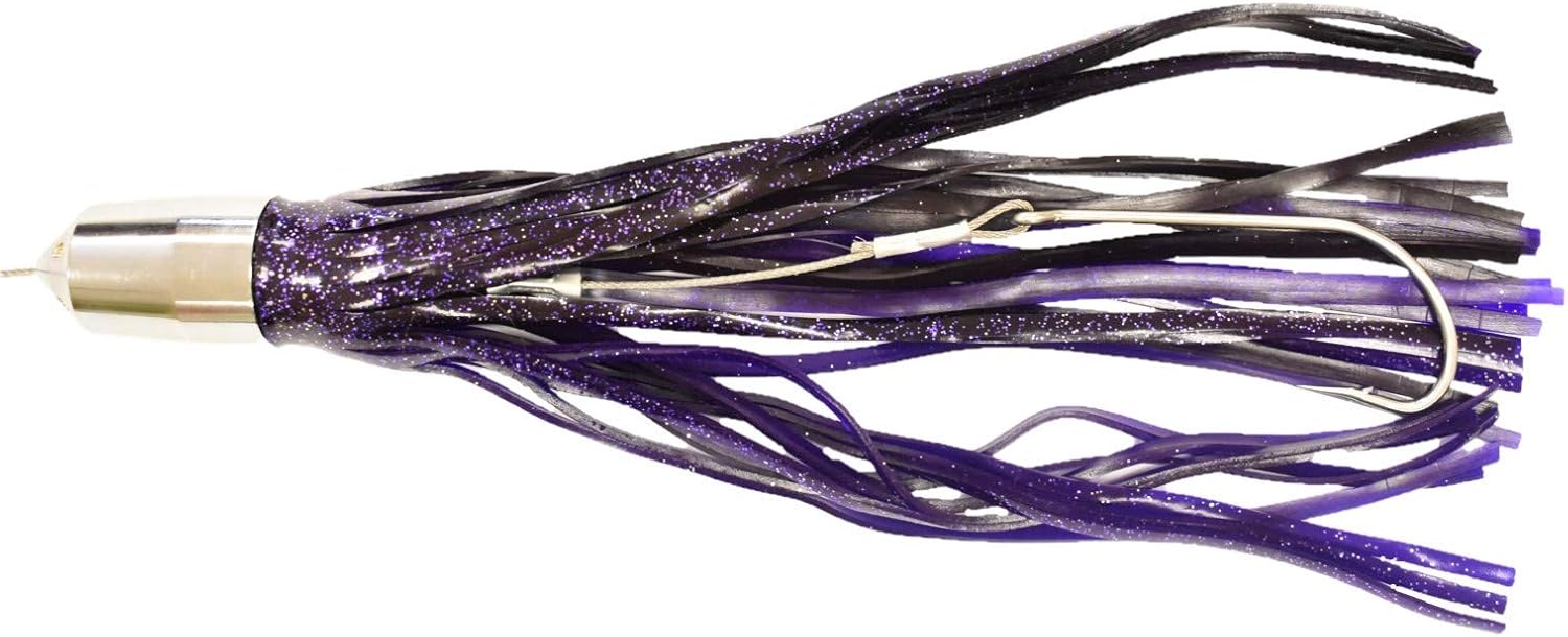 EatMyTackle 12 Inch Purple Lure - Cable Rigged for Wahoo - Lethal Hooker