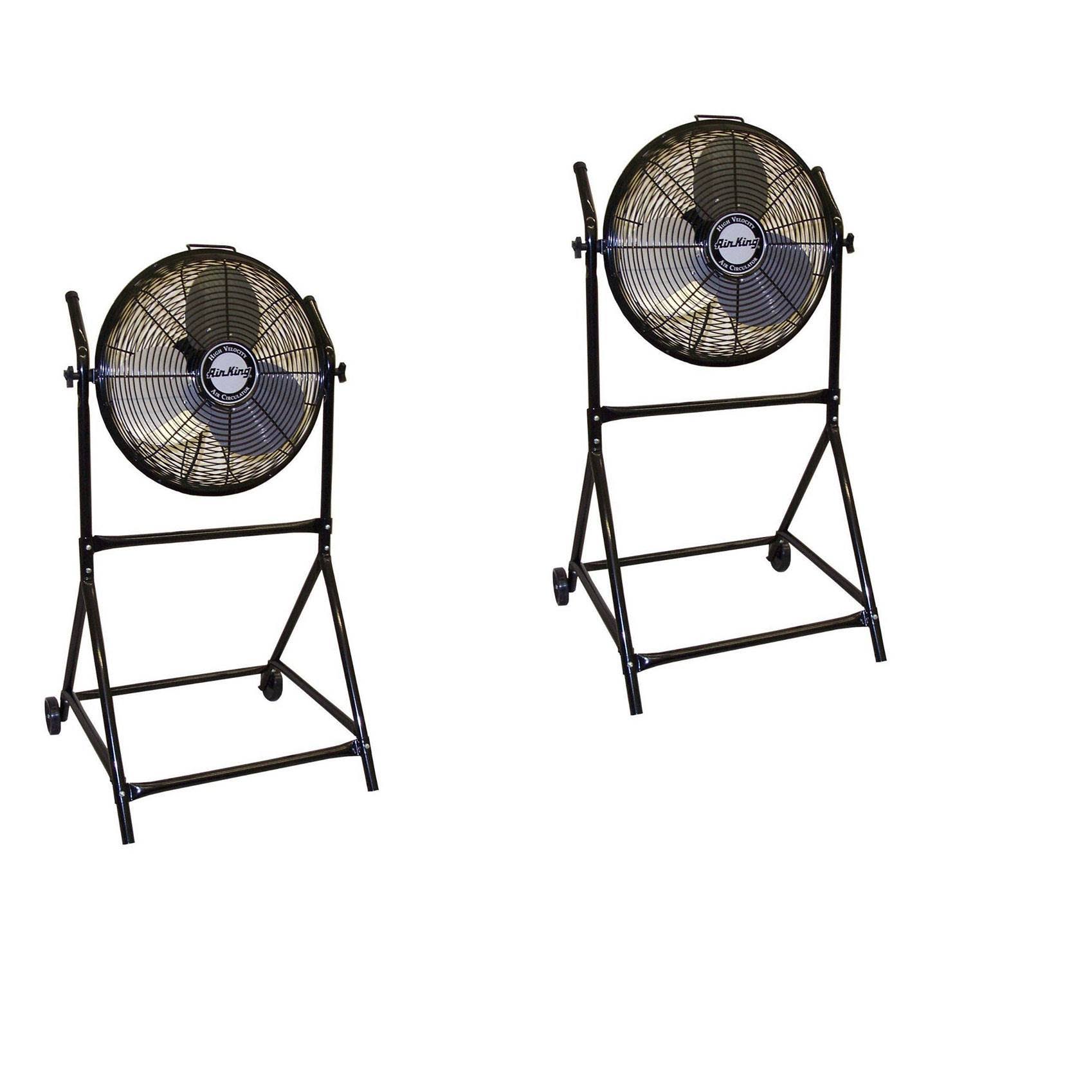 Air King 18x22 1/6 HP 3-Speed Adjustable Floor Fan w/ Roll-About Stand (3 Pack)
