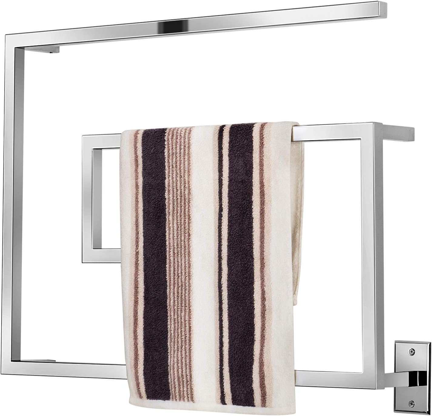 Sharpeye Towel Warmer Wall Mounted and Hard Wired, 304 Stainless Steel Heated Towel Rail Drying Rack 23.6x31.5 inch (HxW) Sliver
