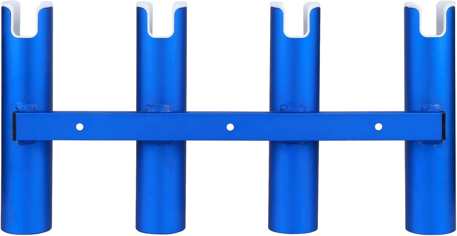 Aluminium Fishing Rod Holder, XK Marine 4 Tubes Rod Holder, Wall Mounted Rod Tube for Marine Boat, Yacht, Camper, Truck, RV