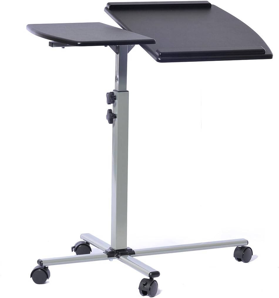 Techni Mobili Rolling Adjustable Laptop Cart, Graphite Pack of 2