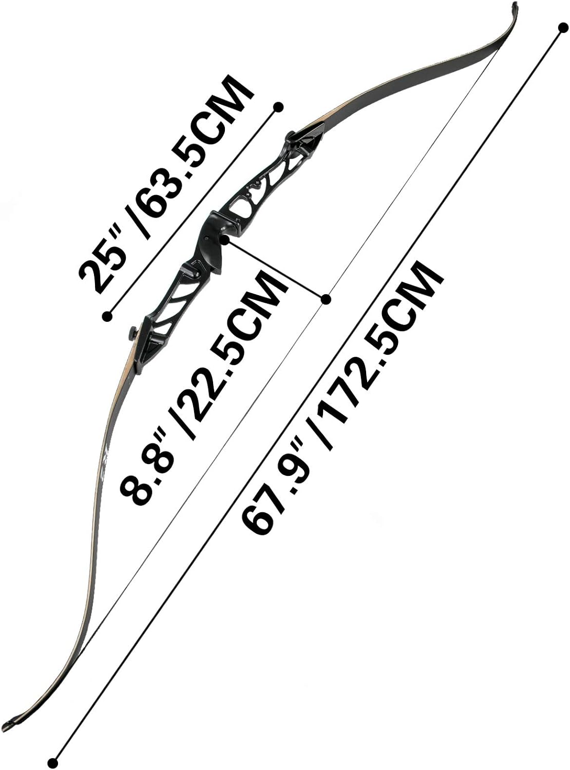 Bkisy Recurve Bow Archery Set 18-38 lbs, Detachable Aluminum Alloy Aow and Arrow Set, Longbow and Arrow Adult Right-Hand Practice for Hunting and Shooting Competitions, 12 Arrows in The Set.