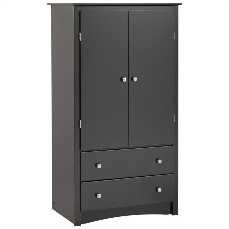 Bowery Hill TV Wardrobe Armoire in Black - BH-3408