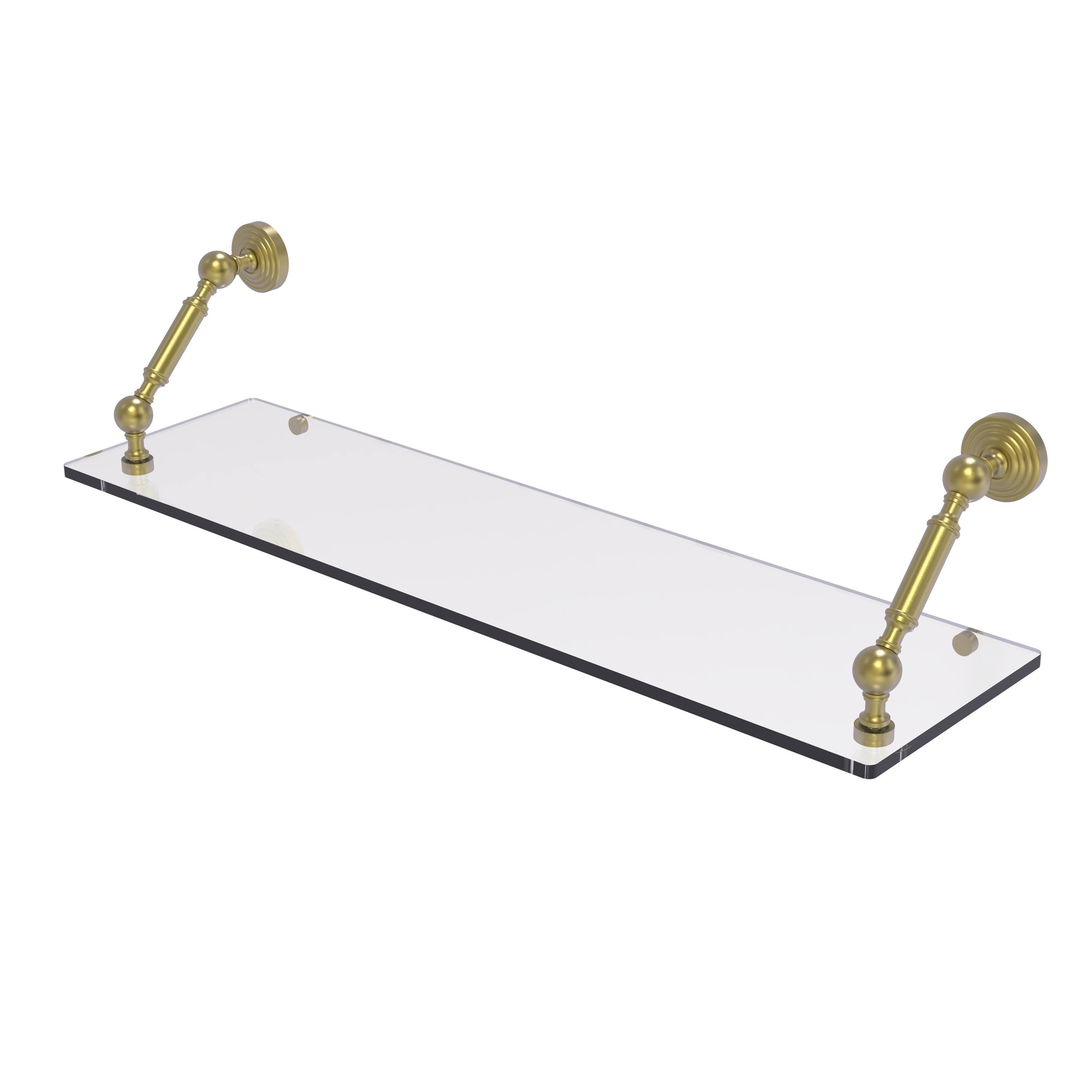 Allied Brass WP-1-30-SBR 30 in. Waverly Place Collection Floating Glass Shelf Satin Brass