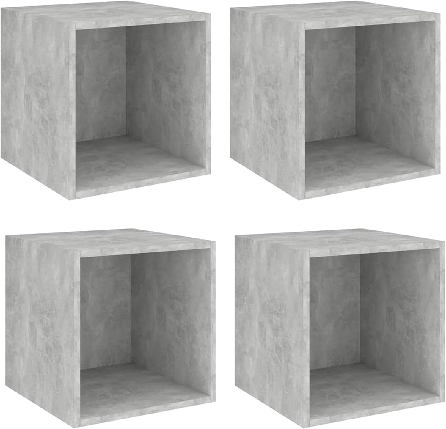 Tidyard 4 Piece Wall Mounted Storage Cabinet Chipboard Floating Display Stand Hanging Cabinet Black for Living Room, Bedroom, Bathroom, Home Furniture 14.6 x 14.6 x 14.6 Inches (W x D x H)